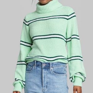 Mint Turtleneck Pullover Sweater
